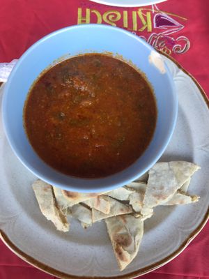 Eggplant soup at Cafe Kitsch in Panajachel