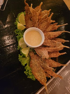 porção de peixinho da horta #Veganuary at Zéppelin Bar e Restaurante in Sao Thome Das Letras