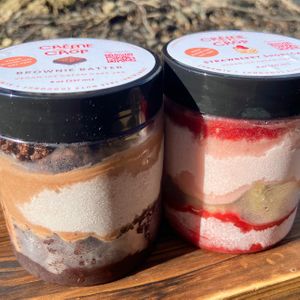 Ice cream cake jars. Entirely vegan, soy-free, and gluten-free! at Crème de la Crop in Herndon