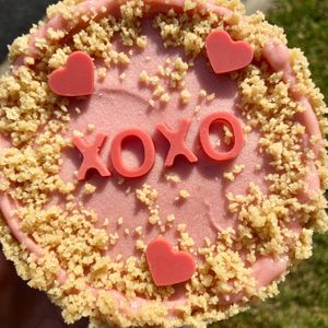 Cutie Pie for Valentine's Day. Sugar cookie crust filled with homemade strawberry ice cream! at Crème de la Crop in Herndon