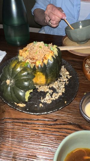 Pumpkin mapo tofu + my mom’s hand (hi mom!)   at Pusu - 璞素 in Brooklyn