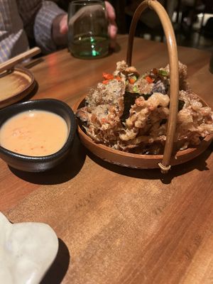 Deep fried mushrooms  at Pusu - 璞素 in Brooklyn