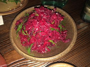 Beet salad   at Pusu - 璞素 in Brooklyn