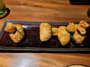 Stuffed tofu skins, as they were presented. at Pusu - 璞素 in Brooklyn