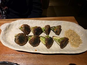 Crispy broccoli at Pusu - 璞素 in Brooklyn
