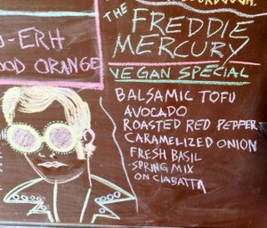 cool chalk menu board at Grindhouse Cafe in Griffith