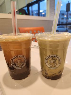 Thai tea and matcha with boba! at VeGreen Noodle   in Buford