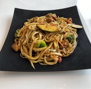 Stir Fried Udon with Chick’n  at VeGreen Noodle   in Buford