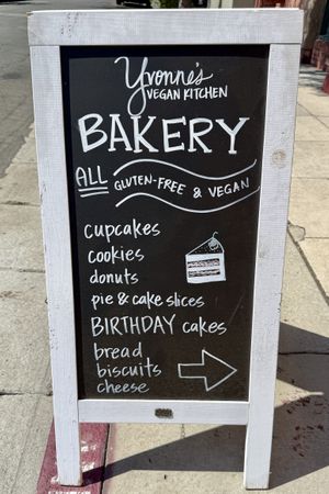 Watch for this on the street  at Yvonne's Vegan Kitchen in Pasadena