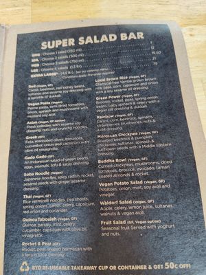 Menu at The Happy Frog in Coffs Harbour