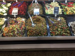 variety of vegan salads at The Happy Frog in Coffs Harbour