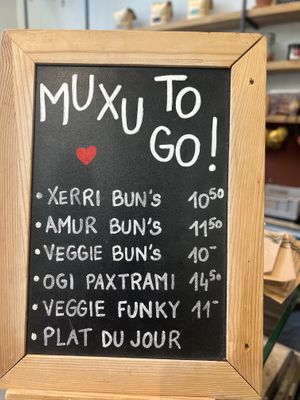 Menu to go  at Coffee Muxu in Bayonne