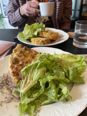 Leek quiche & savoury carrot & nut cake  at À Tantôt in Rouen