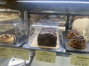 There were 4 clearly labelled vegan desserts  at Healpies Almaty  in Almaty