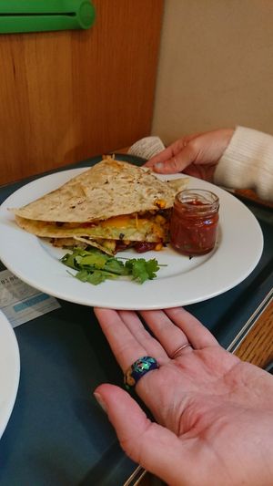 (vegetarian) Mexican quesadilla at Fruccola in Budapest