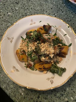 pumpkin kopytka  at Korzenie Kuchnia Roślinna  in Szczecin