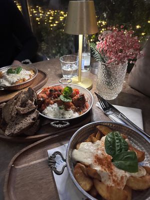 Vegan meatballs with potatoes and vegan sauce   at Babi - Resto Bar & Wine in Tivat