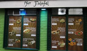 Front at Nur Falafel in East London