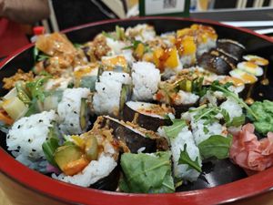 44 pieces' platter. Great Variety, all vegan! ⭐ at Vegan Sushi House  in Lisbon