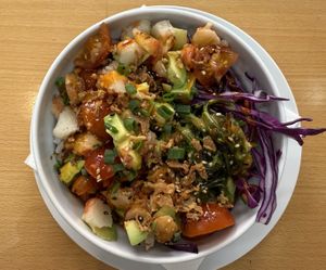 Shrimp poke bowl  at Vegan Sushi House  in Lisbon