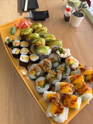 Sushi selection at Vegan Sushi House  in Lisbon