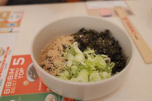 The JK noodles were delicious! Vegan without the egg.   at Bibibim in Busan