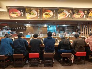 Inside at Ippudo in Kanazawa