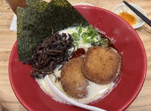 Plant based ramen with added mushroom and nori  at Ippudo in Kanazawa