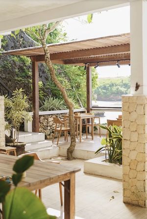 Beach side view  at Jimmy Beach Cafe in Tabanan