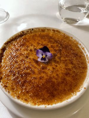 Vegan creme brulee  at Elite in Helsinki