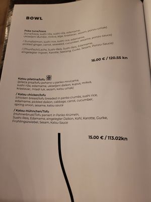 Menu at Gurman Ninski in Nin