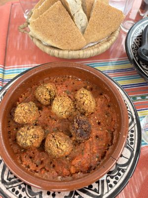 Vegan chickpea balls  at Restaurant La Réception in Tangier