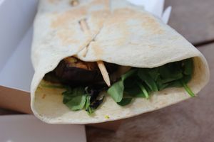 Vegan wrap with roast veg & hummus   at BDB to go Healthy Food in Tenerife