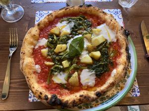 Vegan margherita with friarielli and oven-cooked potatoes 😍  at Pizzium - Via Solari in Milan
