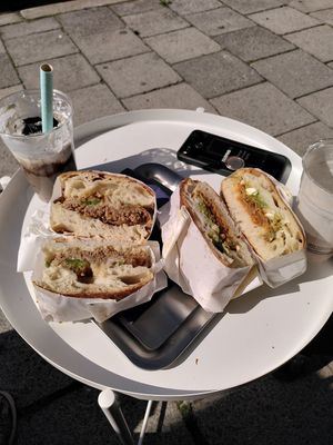 Philly Cheese (left) and Truffle Bomb (right) sandwiches at Breadbox in Munich
