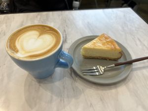 Cheese cake is veggie not vegan (get the banana bread if vegan!)  at Kielo Coffee  in Tokyo