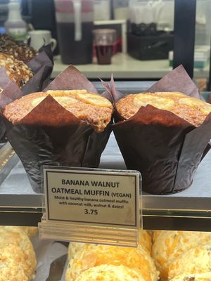 Vegan banana walnut oatmeal muffin   at Breka Bakery & Café - Davie in Vancouver