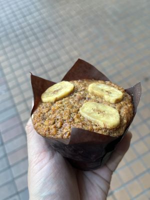 Vegan banana walnut oatmeal muffin  at Breka Bakery & Café - Davie in Vancouver