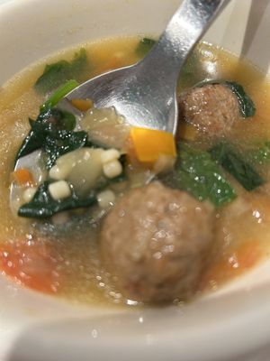 Wasn’t expecting the ditalini pasta.. just like my grandma used to make!   Soup and meatballs were very flavorful   at You Are What You Eat in Seoul