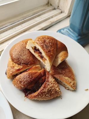 pastry with something sweet inside. delicious, but i dont know what ot was. at Veganature - 비건네이처 in Seoul