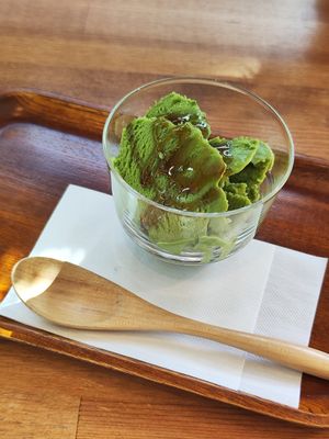 Matcha soy ice cream at Sonoma in Miyajima