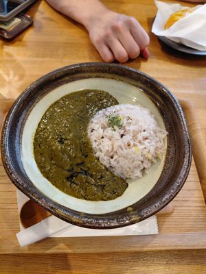 Spinach curry at Sonoma in Miyajima