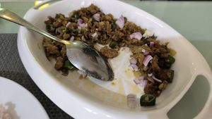 Mushroom sigsig (lo que quedaba para la foto) at Greens Vegan Hub in Cebu