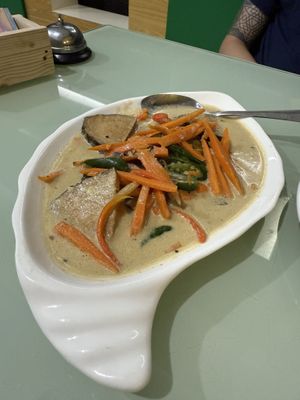 Tofish with coconut milk   at Greens Vegan Hub in Cebu