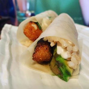 Baked crab cake hand roll at Shojin - Culver City in Culver City