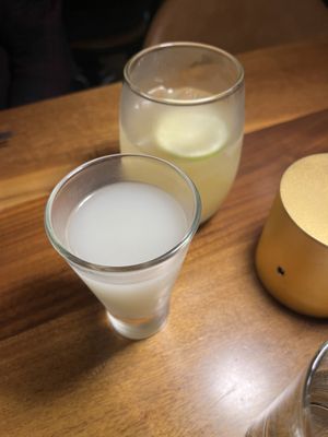 Sake and ginger drink  at Shojin - Culver City in Culver City