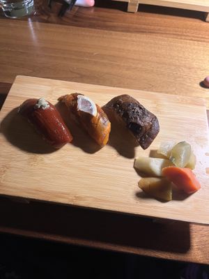 Nagiri plate and pickles  at Shojin - Culver City in Culver City