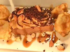 Tempura Banana & Chocolate Mousse. Delicious ✨ at Shojin - Culver City in Culver City