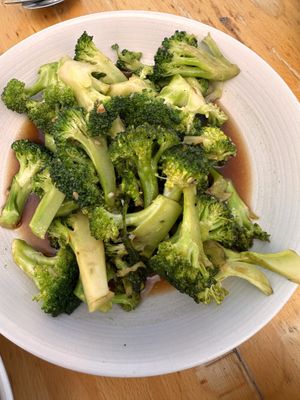Broccoli in a garlic gravy  at Thai Street Food in Worthing