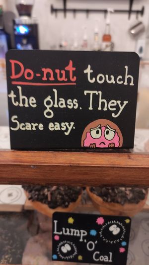 Sign at Kilted Donut in Edinburgh